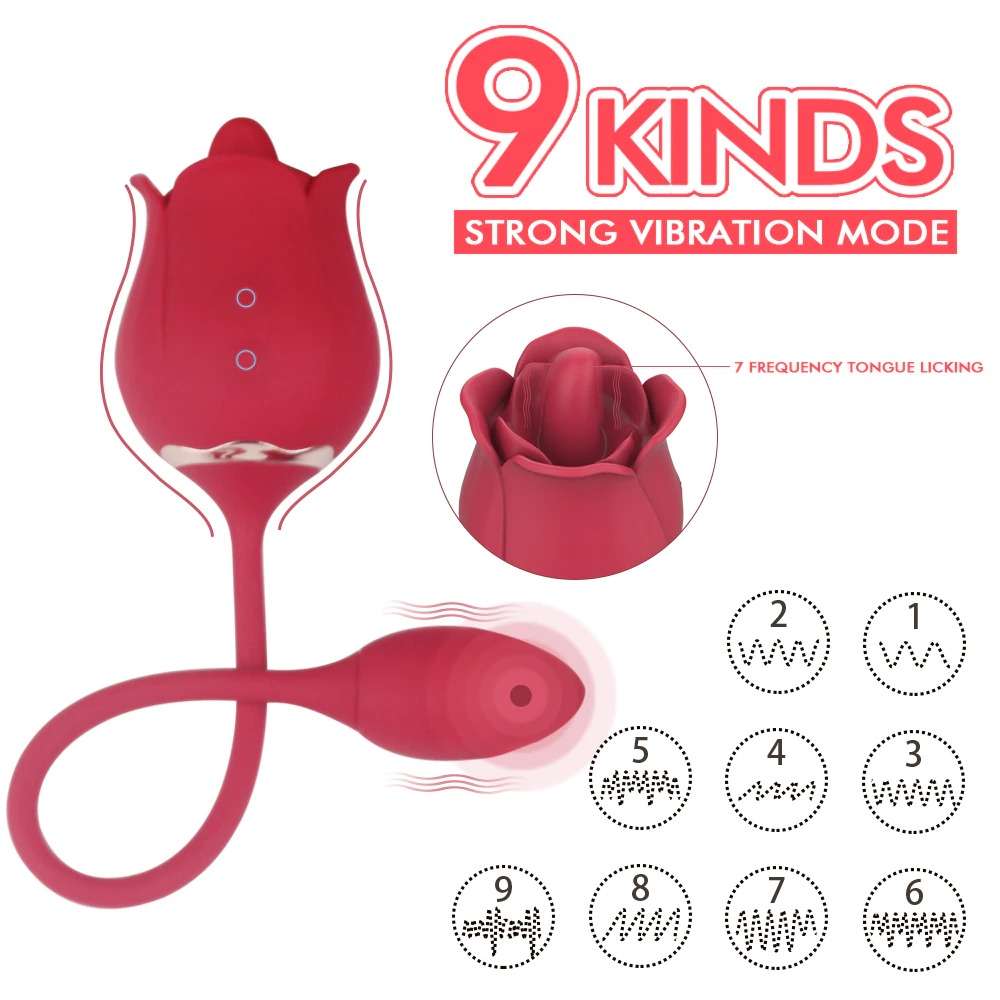 2 in 1 rose toy 9 kinds strong vibration mode