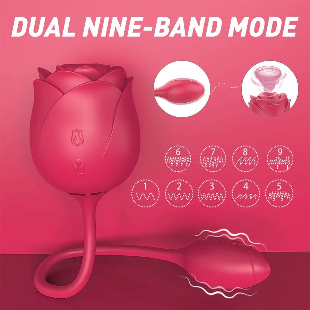 2 in 1 rose toy dual nine band mode