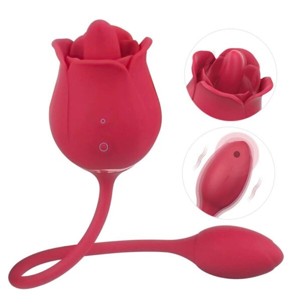 jouet rose 2 en 1 jouet rose à lécher rouge