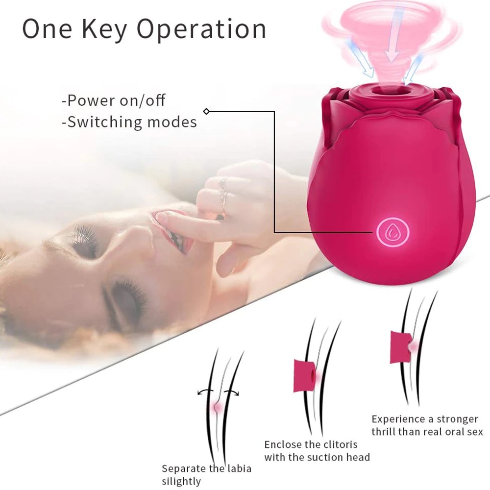 Rose Toy Vibrator för kvinnor med en nyckel