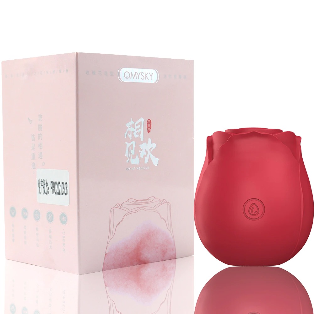 Vibrador de juguete rosa para mujer color rojo caja pequeña