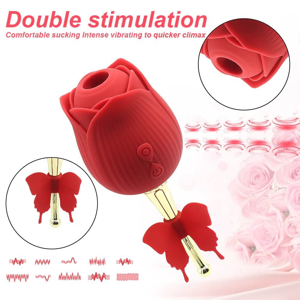 Schmetterling Rose Spielzeug doppelte Stimulation