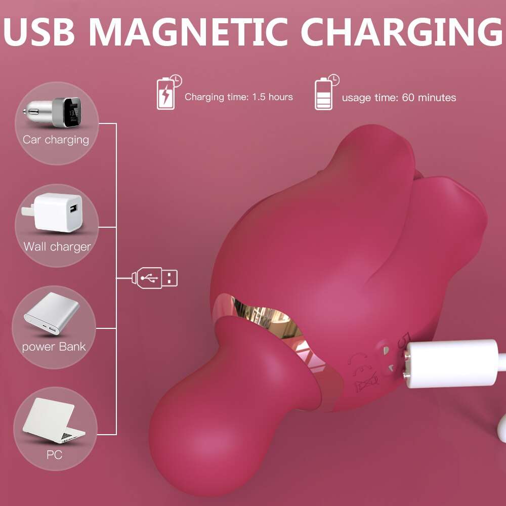 double sided rose toy usb magnetic charging
