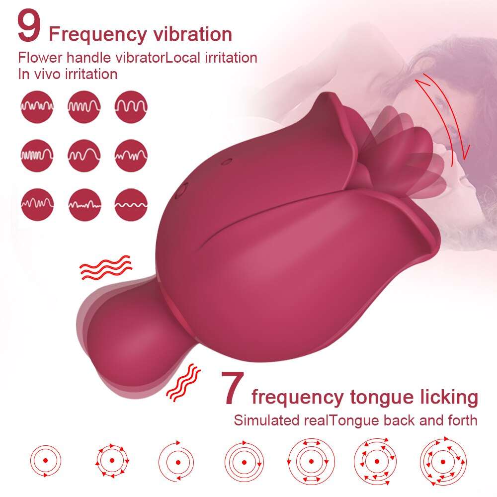 double sided rose toy with 9 frequency vibration