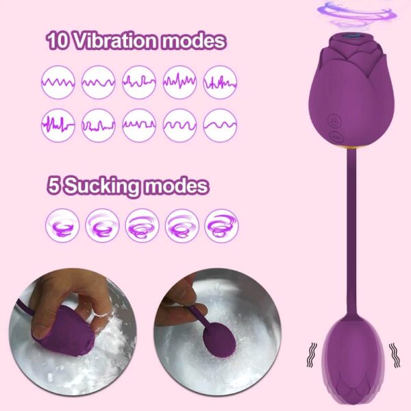 giocattolo sessuale floreale 10 modalità di vibrazione 5 modalità di suzione