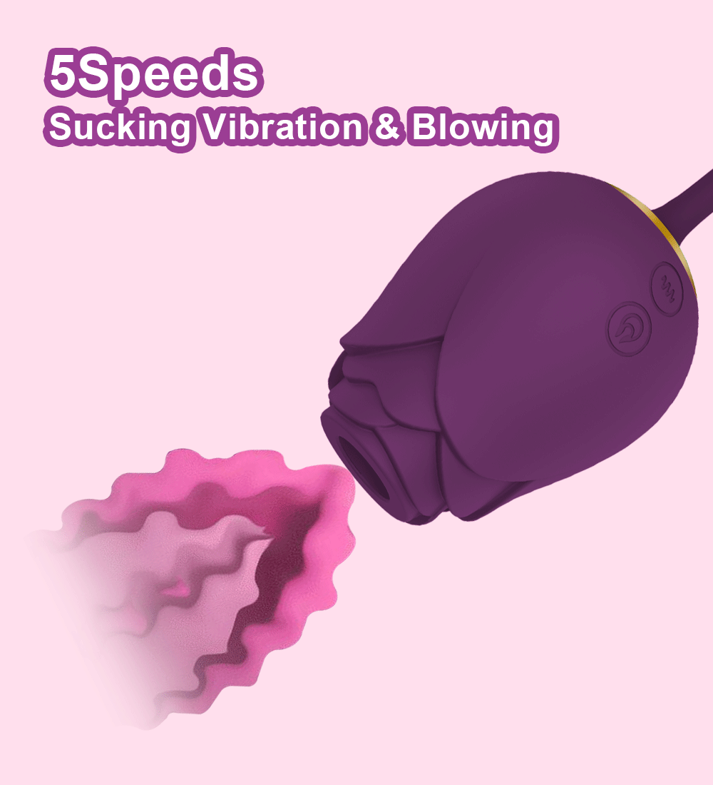 bloem seksspeeltje 5 snelheden zuigen vibratie blazen