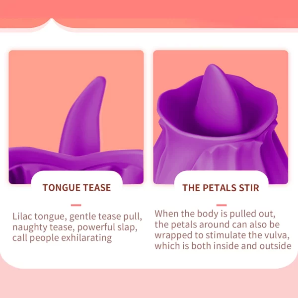 purple rose toy with tongue