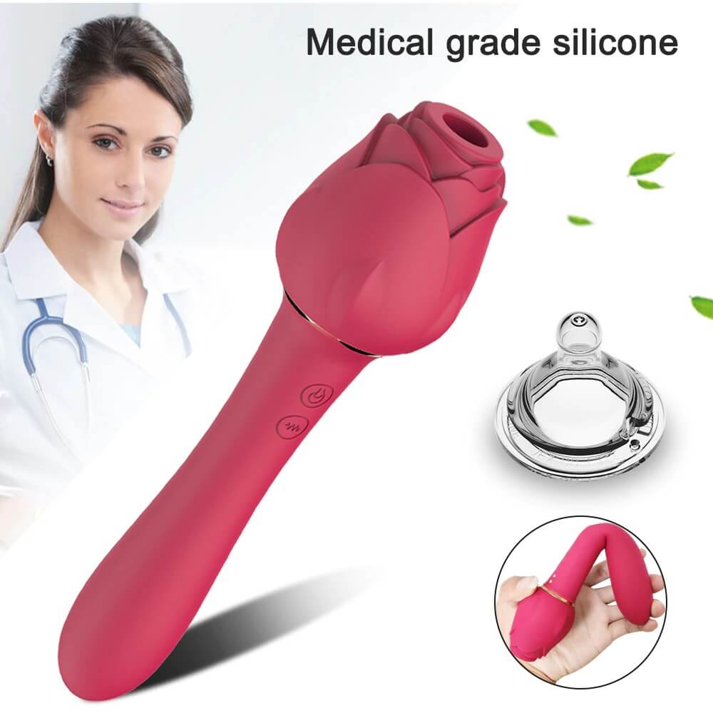 El juguete rosa está fabricado con silicona de grado médico