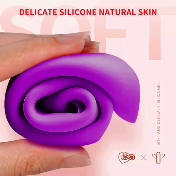 giocattolo rosa con lingua in silicone delicato pelle naturale