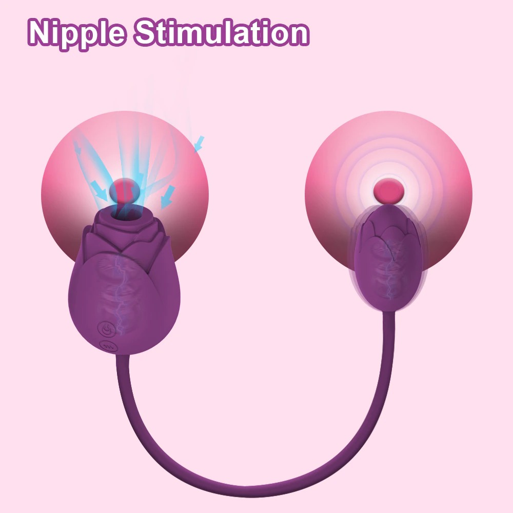 rosebud flower sex toy couleur violette stimulation des mamelons