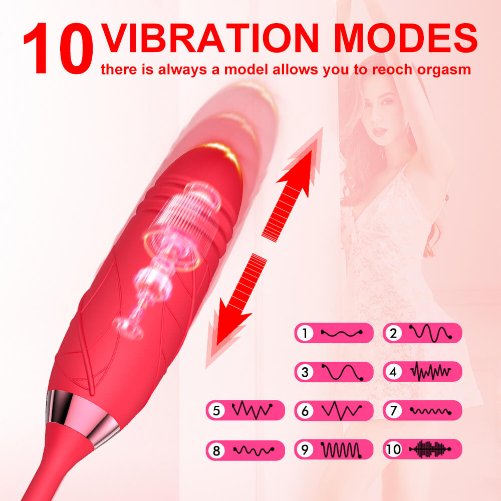 rose dildo sex toy 10 vibration modes