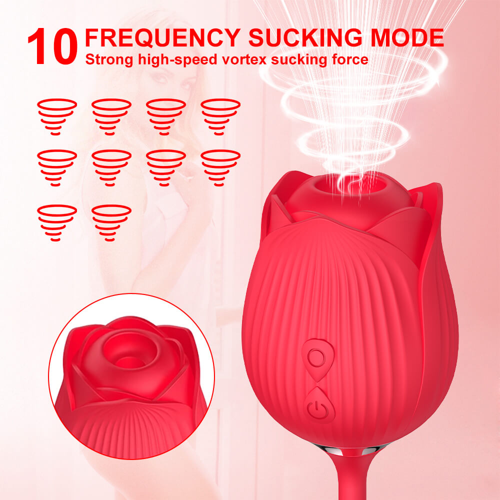 juguete rosa con consolador 10 frecuencias modo succión