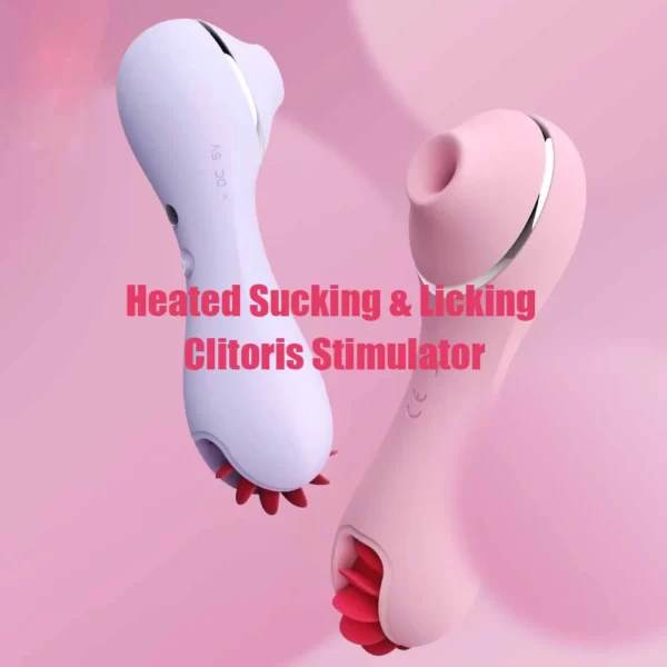 2 in 1 Rose Flower Toy Pro heated sucking and licking clitores stimulator
