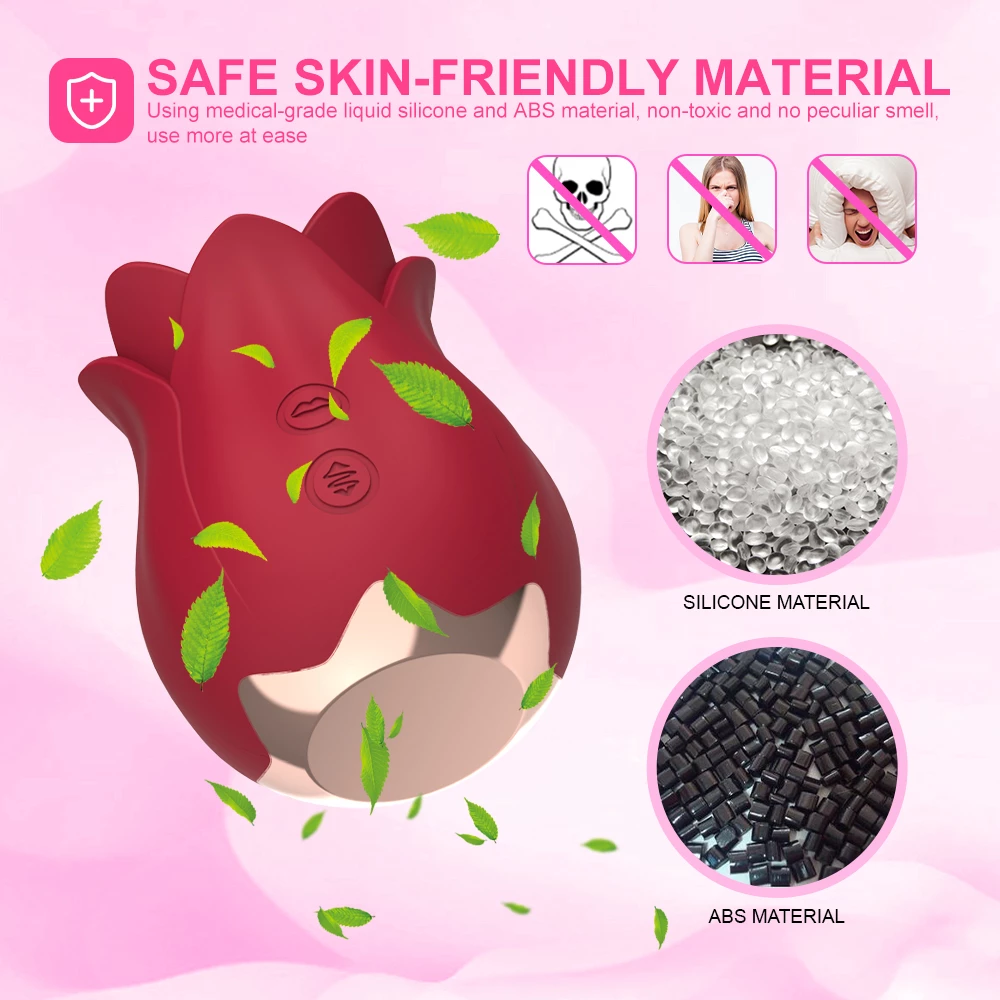 Juguete rosa para lamer material seguro para la piel