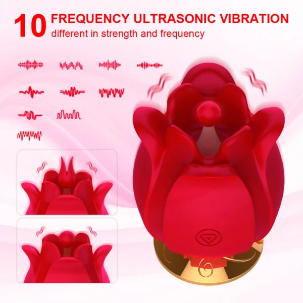 Blooming Rose Toy 10 frekvens ultraljudsvibrationer