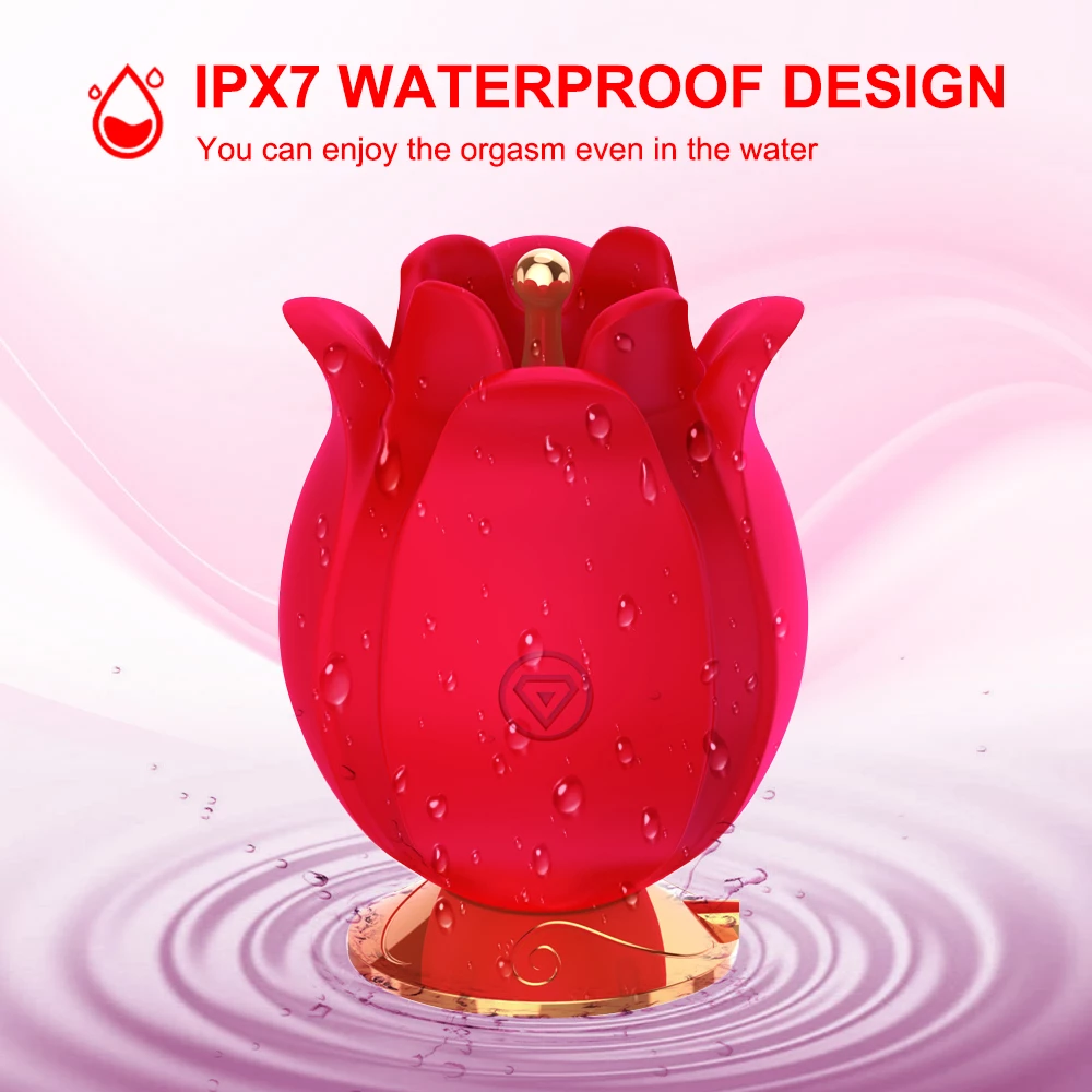 Juguete Blooming Rose IPX7。Diseño impermeable
