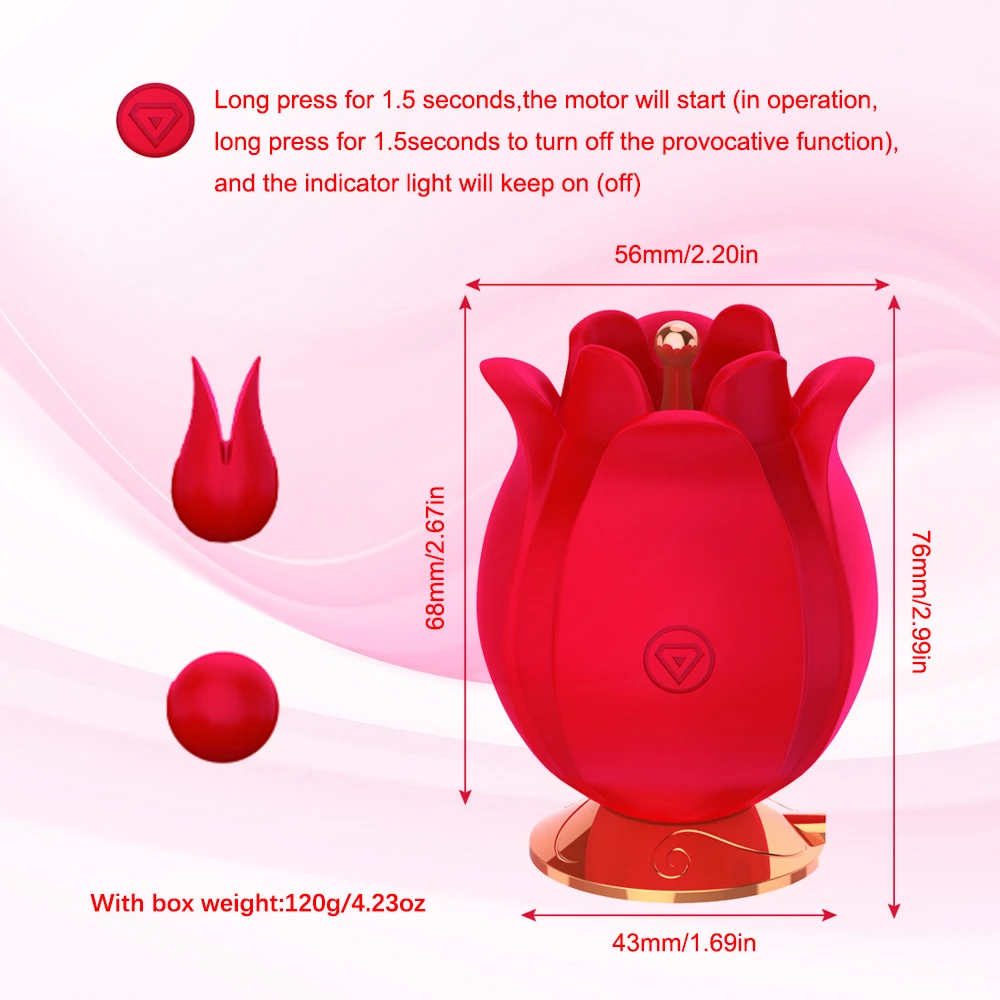 Blooming Rose Toy  10 Frequency Ultrasonic Vibration - Rose Toy Official  Website