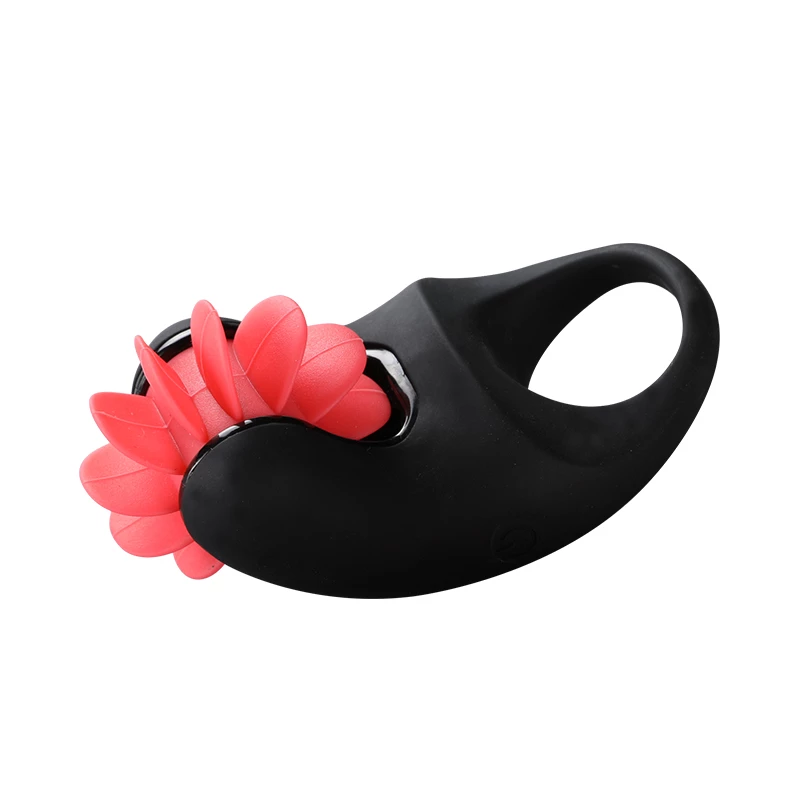 Clit Rose speeltje met penisring zwarte kleur