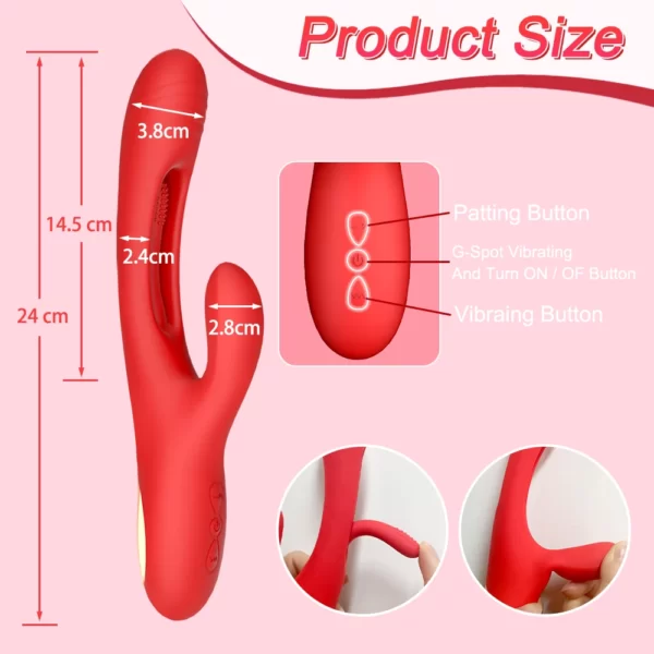 Taille du produit Vibrateur pour clitoris et point G