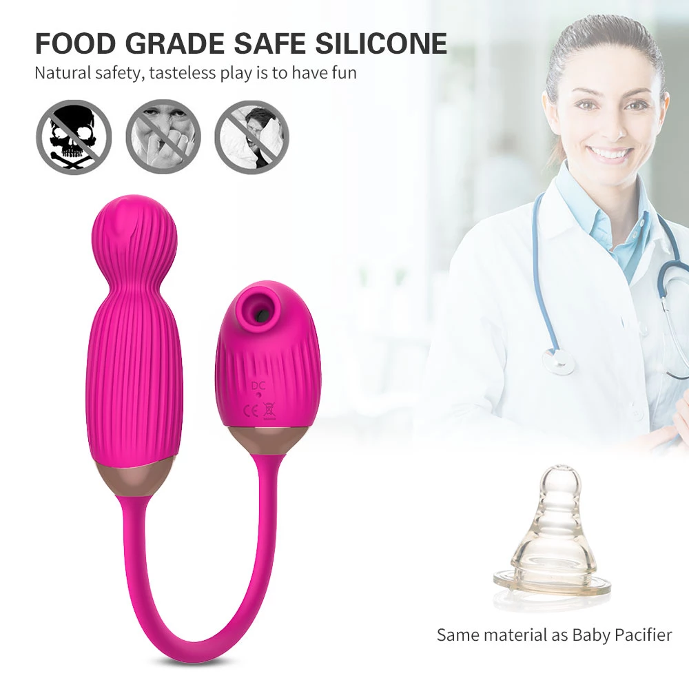 Double Ended Rose Toy red color food grade medical silicone