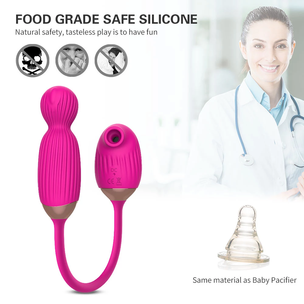 Jouet Rose à double embout couleur rouge silicone médical de qualité alimentaire