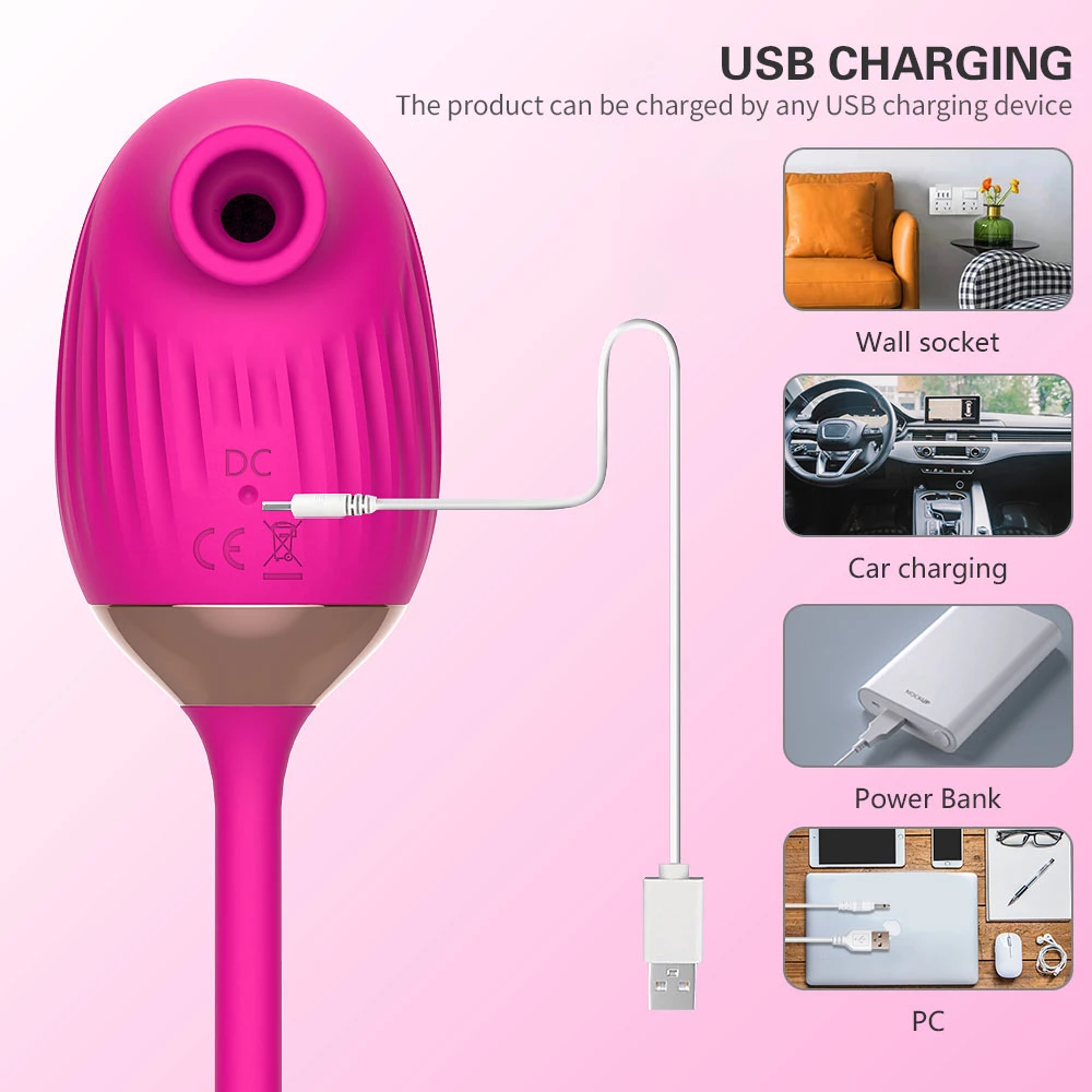 Juguete rosa de doble punta carga usb