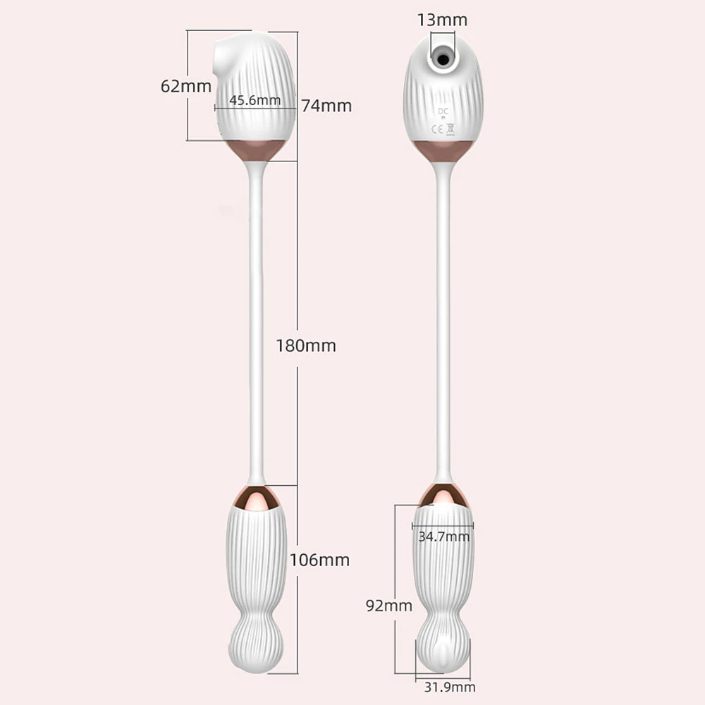 Double Ended Rose Toy vit ros leksak produktstorlek