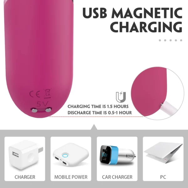 Mini juguete rosa de carga magnética USB