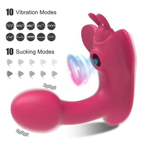 Nouveau jouet Rose avec un gode pour femmes 10 modes vibrants de succion