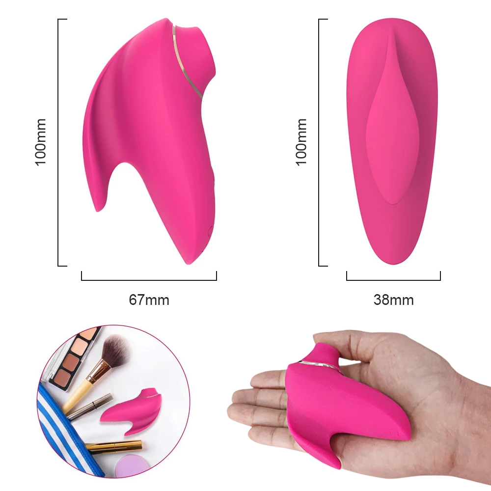 Vibrador succionador de pezones para mujeres tamaño del producto