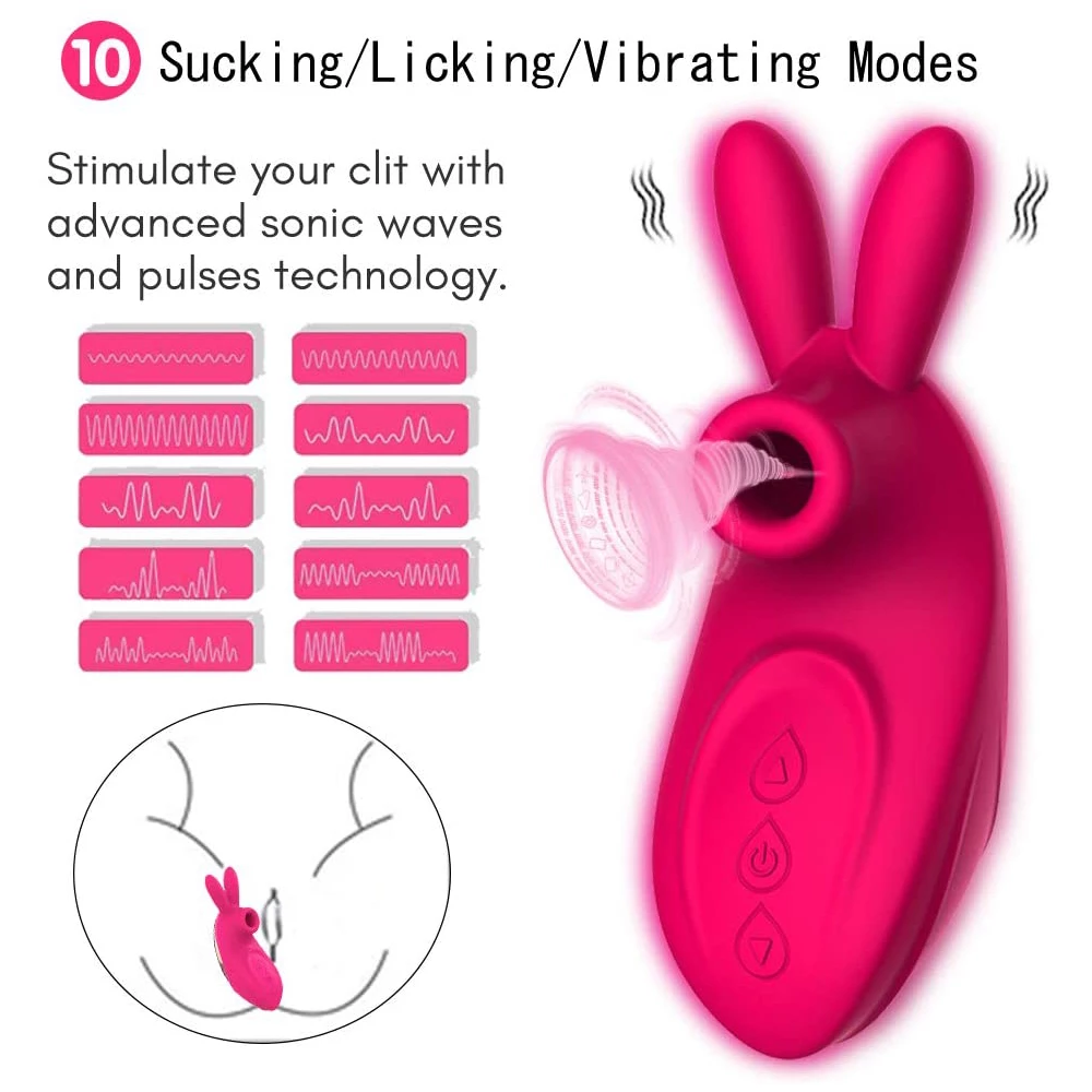 Red Rose Flower Toy 10 Leck-Vibrations-Saugmodi