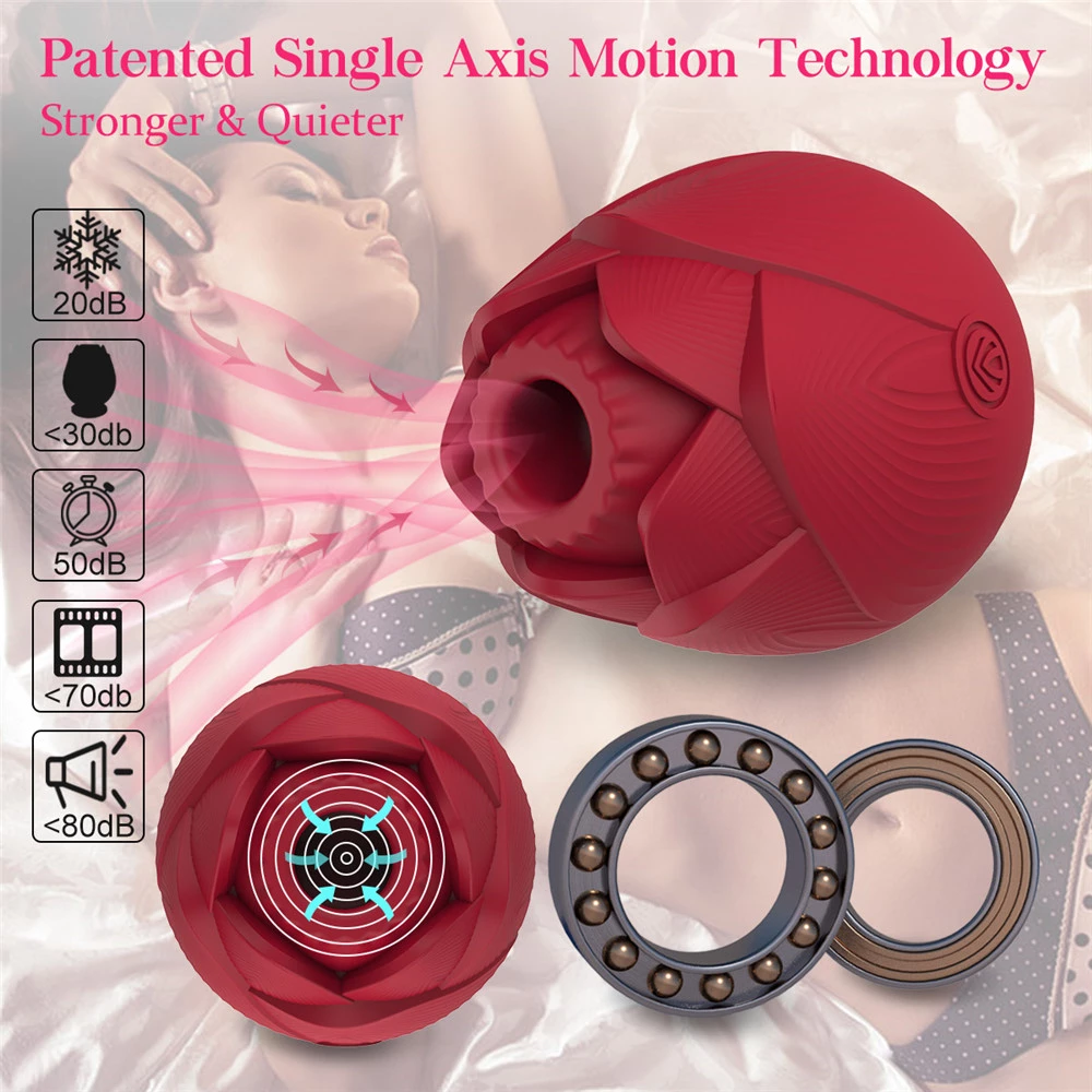 Juguete sexual Rose Blossom Tecnología patentada de movimiento en un solo eje fuerte y silencioso