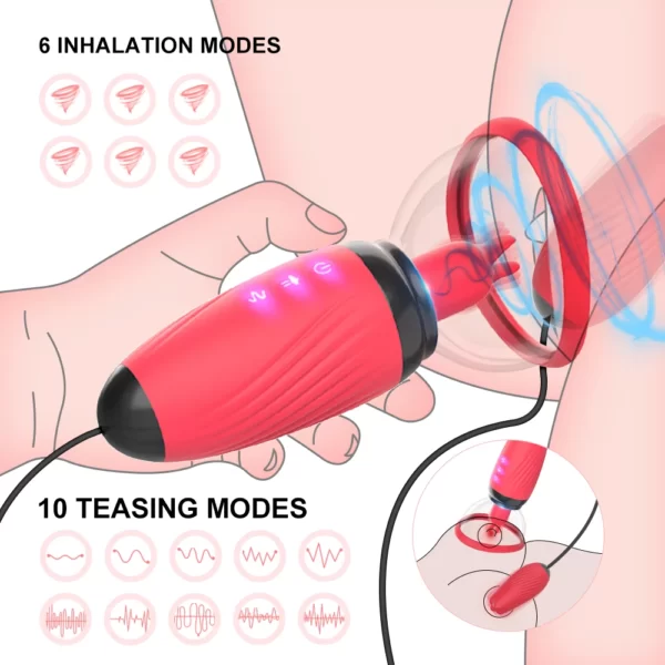 Suceur de mamelon Rose 10 modes de taquineries 6 modes d'inhalation