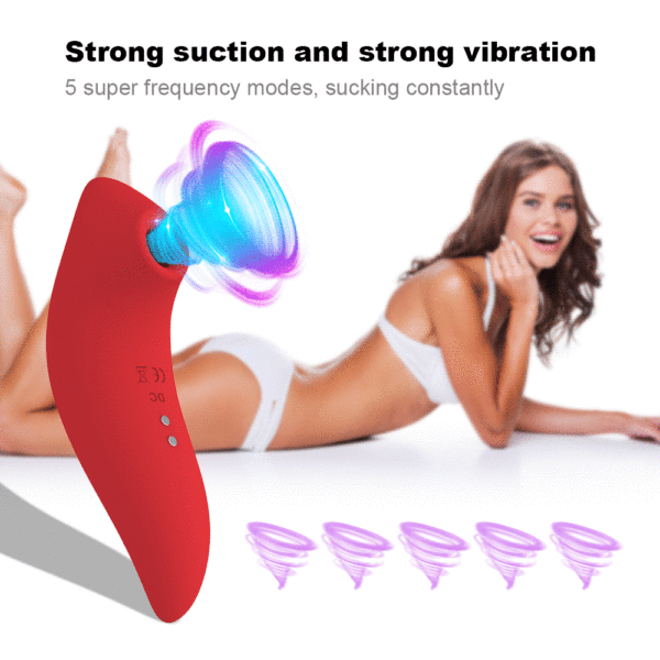 Juguete con pezón de rosa fuerte succión y fuerte vibración