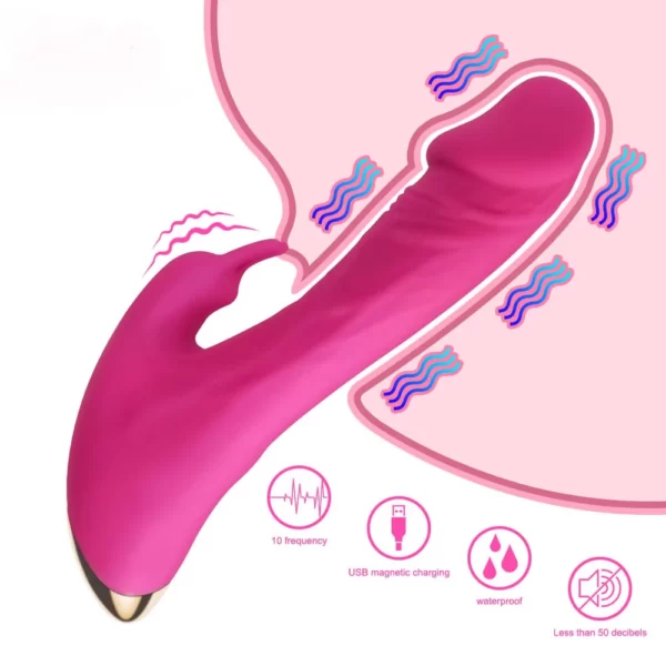 Roos seksspeeltje met penis rode kleur