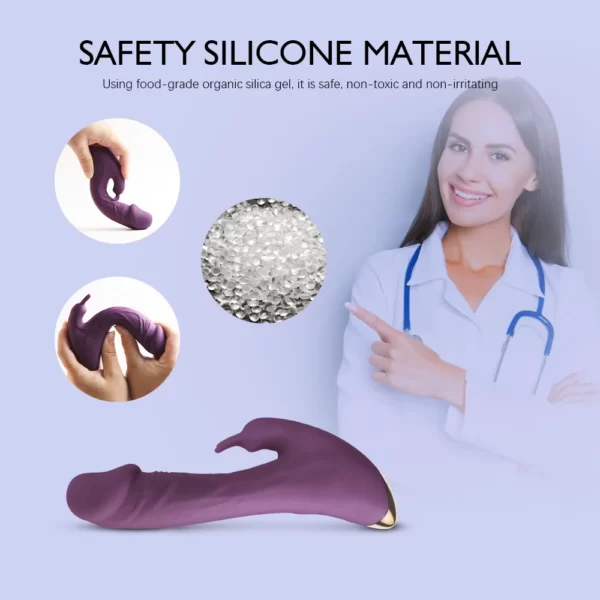 Juguete sexual rosa con pene silicona materal de seguridad