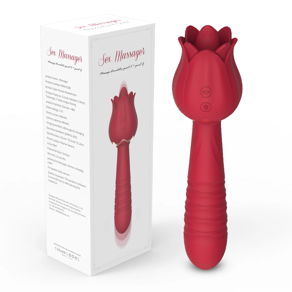 Thrusting Rose Toy mit Dildo mit Box