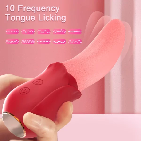 Vibrador rosa para lamer la lengua 10 frecuencias para lamer la lengua