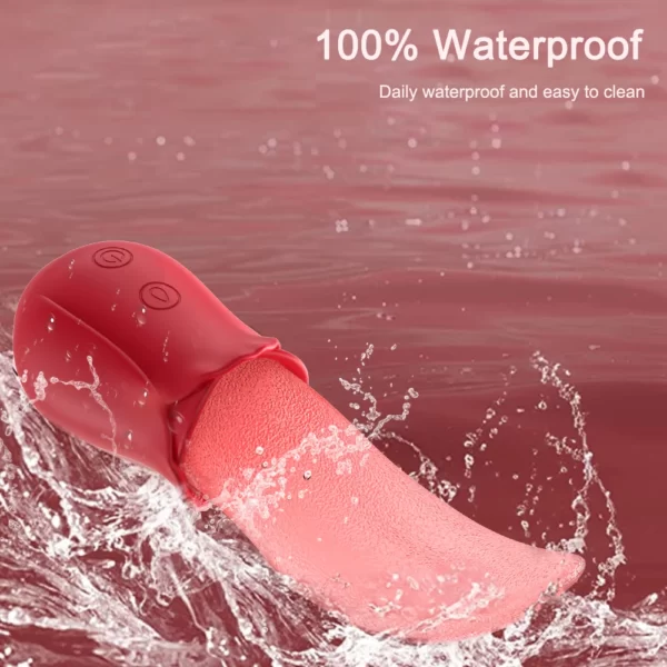 Vibrador rosa para lamer la lengua 100% resistente al agua
