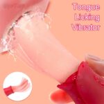 Vibrador rosa para lamer la lengua de la mujer