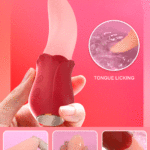 Vibrador rosa para lamer la lengua TPE de alta calidad