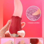 Tongue Licking Rose Vibrator högkvalitativ TPE