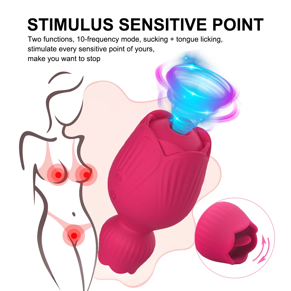 stimolatore del clitoride a punto sensibile del giocattolo rosa per adulti
