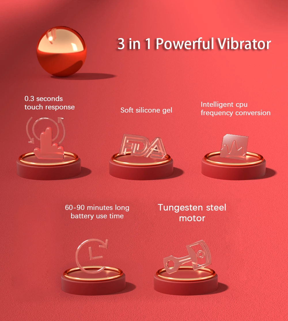 Günstiger G-Punkt-Vibrator 3 in 1 leistungsstarker Vibrator