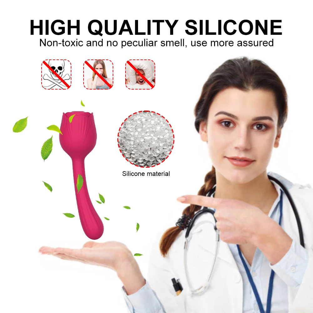 jouet de rose à double tête utilisant du silicone de haute qualité