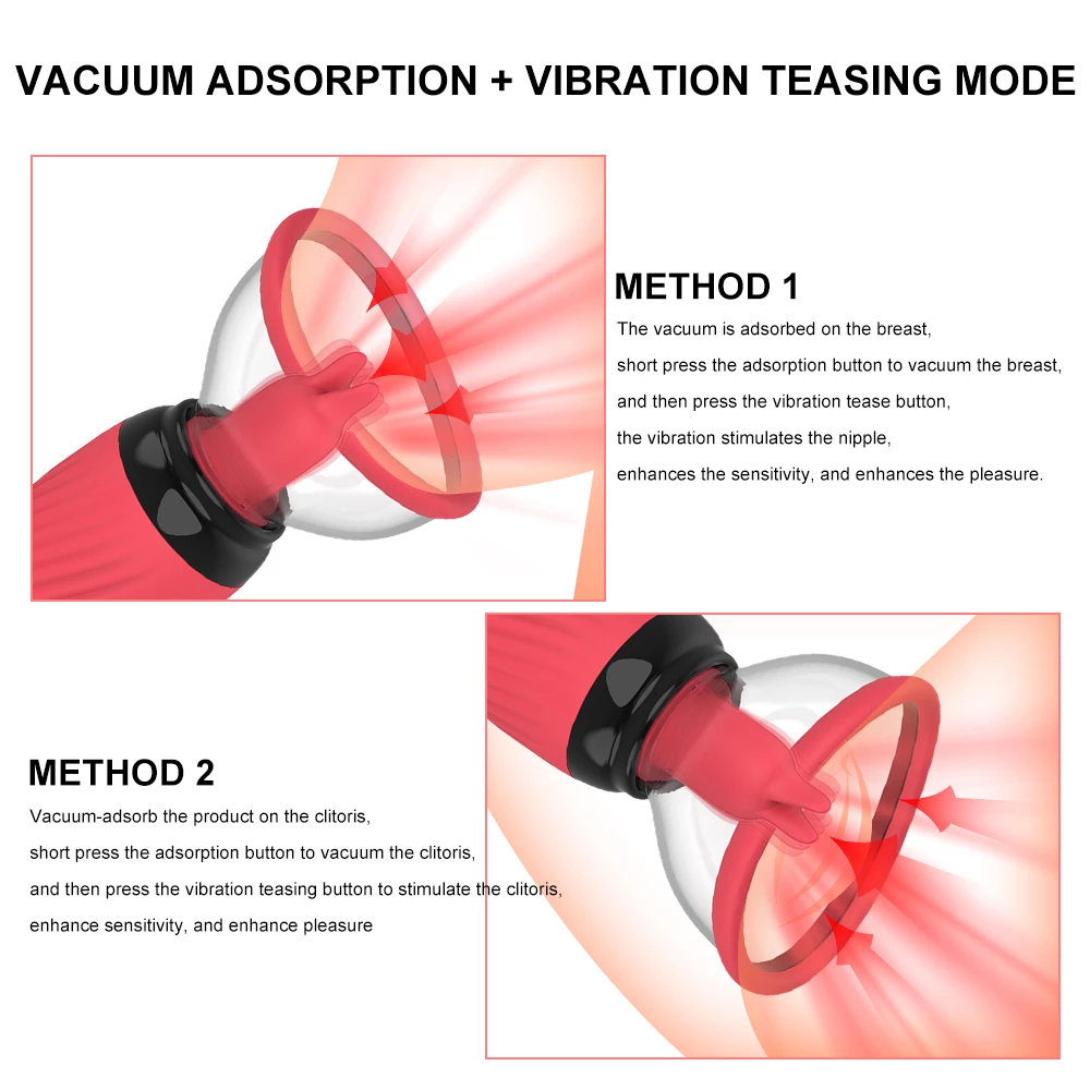 wie man die Rose Nippel Sauger Vakuum Adsorption und Vibration necken Modus verwenden