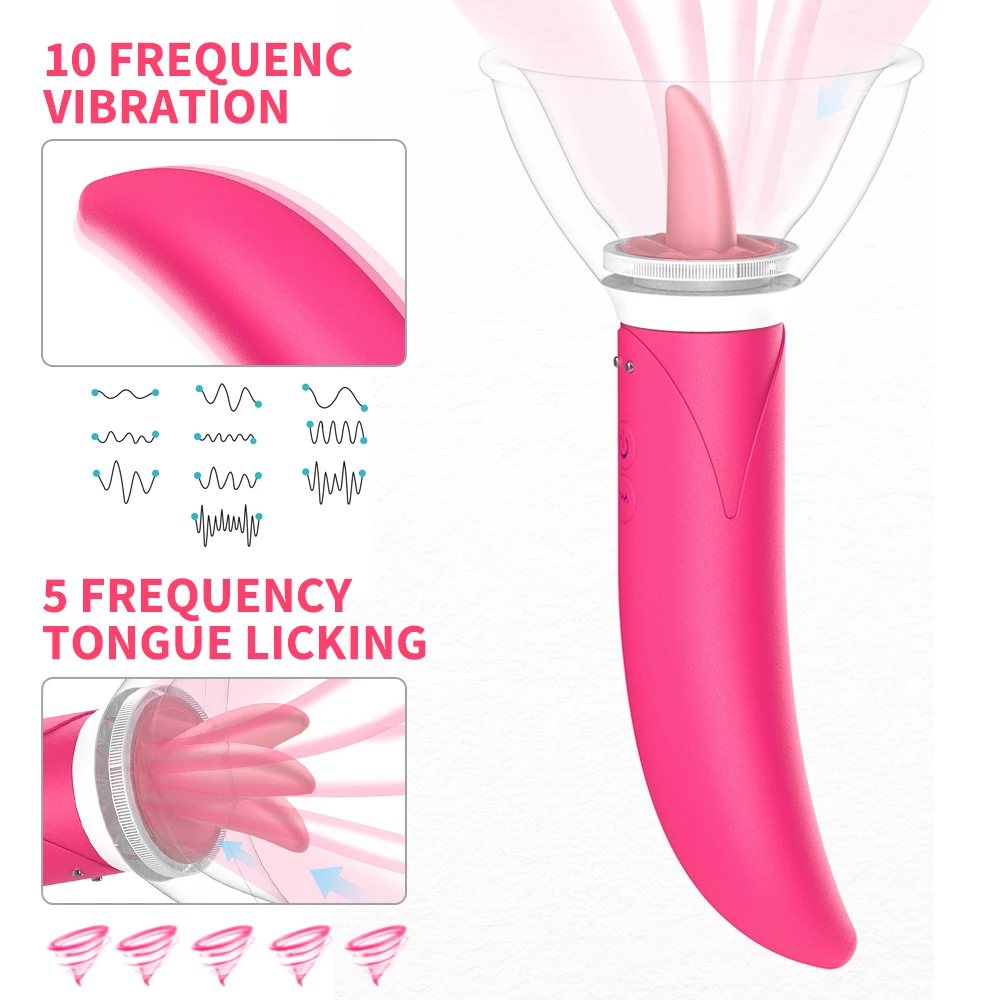 juguete sexual succionador de pezones 10 modos lengua chupar y lamer y vibración