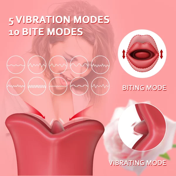 vibrador para lamer la lengua 5 modos de vibración y 10 modos de mordida