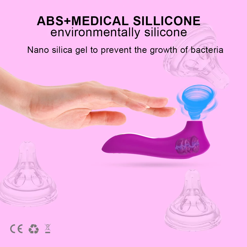 Vibrador succionador de clítoris ABS y silicona médica