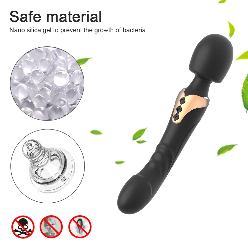 Magic Wand Vibrator With Dildo Attachment safe material